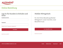 Tablet Screenshot of bestellung.alex-menue.de